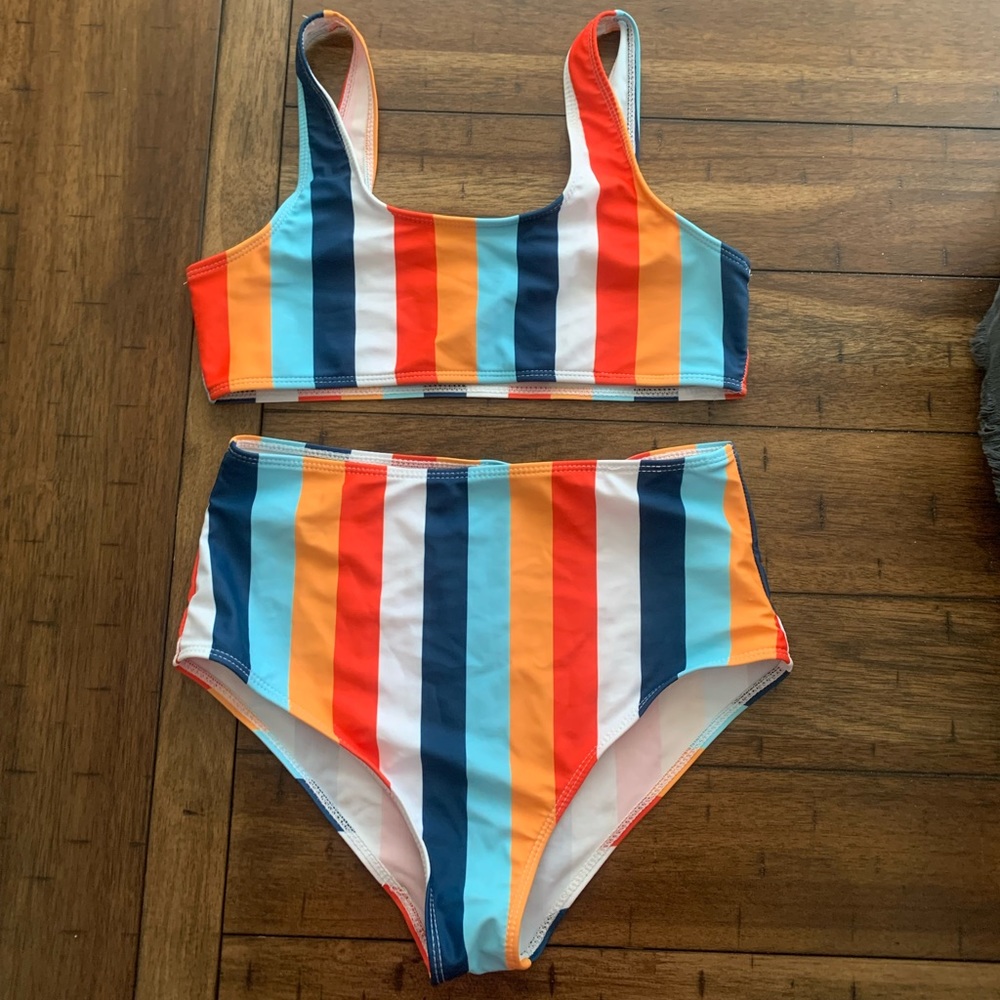 striped bikini set